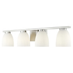 Naya Bathroom Vanity Light - Brushed Nickel / Matte Opal
