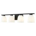 Naya Bathroom Vanity Light - Matte Black / Matte Opal