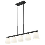Naya Linear Chandelier - Matte Black / Matte Opal