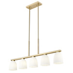 Naya Linear Chandelier - Modern Gold / Matte Opal