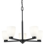 Naya Chandelier - Matte Black / Matte Opal