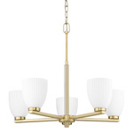 Naya Chandelier - Modern Gold / Matte Opal
