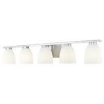 Naya Bathroom Vanity Light - Brushed Nickel / Matte Opal