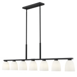 Naya Linear Chandelier - Matte Black / Matte Opal