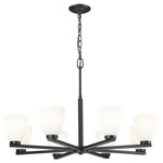 Naya Chandelier - Matte Black / Matte Opal