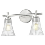 Belle Bathroom Vanity Light - Brushed Nickel / Clear