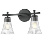 Belle Bathroom Vanity Light - Matte Black / Clear