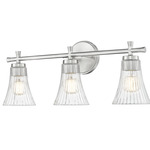 Belle Bathroom Vanity Light - Brushed Nickel / Clear
