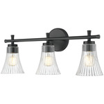Belle Bathroom Vanity Light - Matte Black / Clear