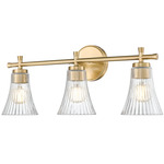 Belle Bathroom Vanity Light - Modern Gold / Clear