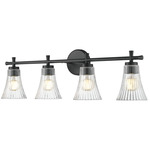 Belle Bathroom Vanity Light - Matte Black / Clear