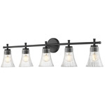Belle Bathroom Vanity Light - Matte Black / Clear