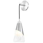 Aimie Wall Sconce - Brushed Nickel / White Swirl