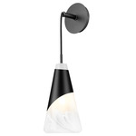 Aimie Wall Sconce - Matte Black / White Swirl