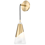 Aimie Wall Sconce - Modern Gold / White Swirl