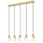 Aimie Linear Chandelier - Modern Gold / White Swirl
