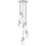 Aimie Round Multi-Light Pendant - Brushed Nickel / White Swirl