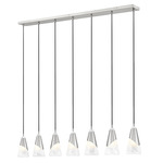 Aimie Linear Chandelier - Brushed Nickel / White Swirl