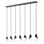 Aimie Linear Chandelier - Matte Black / White Swirl