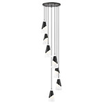 Aimie Round Multi-Light Pendant - Matte Black / White Swirl