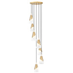 Aimie Round Multi-Light Pendant - Modern Gold / White Swirl
