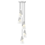 Aimie Round Multi-Light Pendant - Brushed Nickel / White Swirl