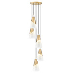 Aimie Round Multi-Light Pendant - Modern Gold / White Swirl
