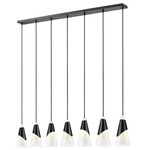 Aimie Linear Chandelier - Matte Black / White Swirl
