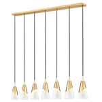 Aimie Linear Chandelier - Modern Gold / White Swirl