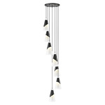 Aimie Round Multi-Light Pendant - Matte Black / White Swirl