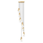 Aimie Round Multi-Light Pendant - Modern Gold / White Swirl
