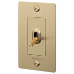 Buster + Punch 1-Gang Complete Linear Knurl Toggle Switch - Brass
