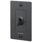 Buster + Punch 1-Gang Complete Linear Knurl Toggle Switch - Smoked Bronze