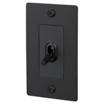 Buster + Punch 1-Gang Complete Linear Knurl Toggle Switch - Black
