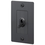 Buster + Punch 1-Gang Complete Linear Knurl Toggle Switch - Smoked Bronze