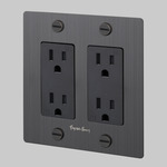 Buster + Punch 2-Gang Cross Duplex Outlet - Smoked Bronze