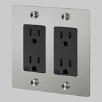 Buster + Punch 2-Gang Cross Duplex Outlet - Steel