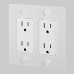 Buster + Punch 2-Gang Cross Duplex Outlet - White