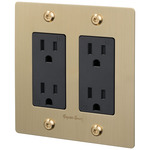 Buster + Punch 2-Gang Linear Duplex Outlet - Brass