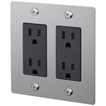 Buster + Punch 2-Gang Linear Duplex Outlet - Steel