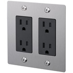 Buster + Punch 2-Gang Linear Duplex Outlet - Steel