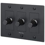 Buster + Punch Complete 3-Gang Linear Knob Dimmer Switch - Black