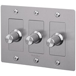 Buster + Punch Complete 3-Gang Linear Knob Dimmer Switch - Steel