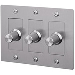 Buster + Punch Complete 3-Gang Linear Knob Dimmer Switch - Steel