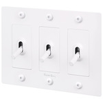 Buster + Punch 3-Gang Complete Linear Knurl Toggle Switch - White