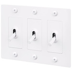 Buster + Punch 3-Gang Complete Linear Knurl Toggle Switch - White