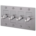 Buster + Punch Complete 4-Gang Cross Knurl Dimmer Switch - Steel
