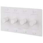 Buster + Punch Complete 4-Gang Cross Knurl Dimmer Switch - White