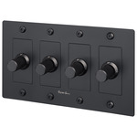 Buster + Punch Complete 4-Gang Linear Knob Dimmer Switch - Black