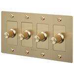 Buster + Punch Complete 4-Gang Linear Knob Dimmer Switch - Brass